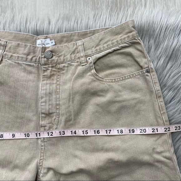 Calvin Klein VTG Beige Bleached Straight Leg Jeans Size 34 - Picture 6 of 9